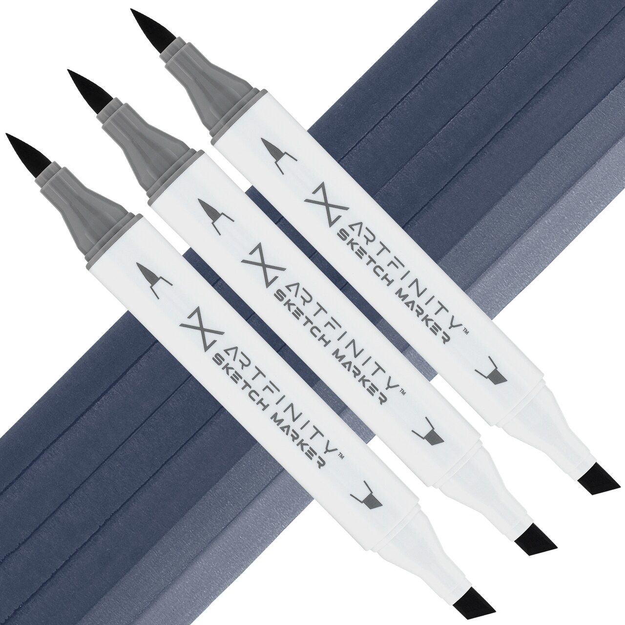 Artfinity Sketch Marker Sets - Set of 3 - Cool Gray 8 CG8, Vibrant, Professional, Dye-Based Alcohol Markers for Artists, Drawing, Travel, & More